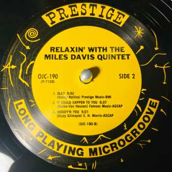 LP The Miles Davis Quintet: Relaxin' With The Miles Davis Quintet