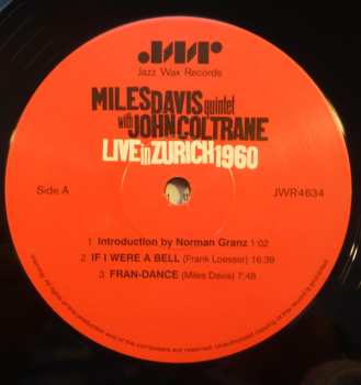 LP The Miles Davis Quintet With John Coltrane: Live In Zürich 1960