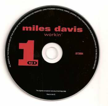 3CD/Dobozkészlet The Miles Davis Quintet: Workin, Relaxin', Steamin'