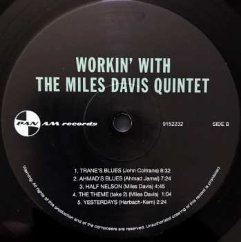 LP The Miles Davis Quintet: Workin' With The Miles Davis Quintet LTD