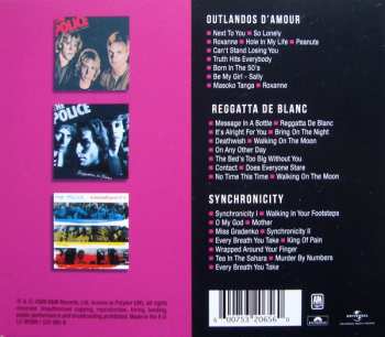 3CD/Dobozkészlet The Police: Outlandos D'Amour - Reggatta De Blanc - Synchronicity
