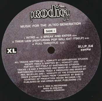 LP The Prodigy: Music For The Jilted Generation