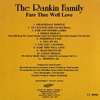 CD The Rankin Family: Fare Thee Well Love