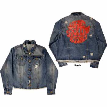 Merch The Rolling Stones: The Rolling Stones Ladies Denim Jacket: Script (back Print) (small) S