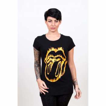 Merch The Rolling Stones: Női Póló Flaming Tongue 