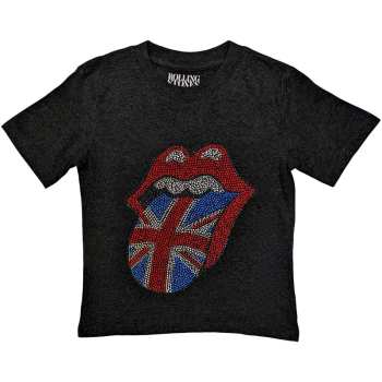 Merch The Rolling Stones: Gyermek Embellished Póló British Tongue