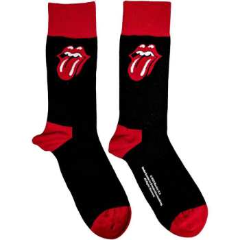 Merch The Rolling Stones: The Rolling Stones Unisex Ankle Socks: Classic Tongue (black) (uk Size 4 - 7) 36 - 42