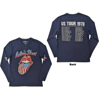 Merch The Rolling Stones: The Rolling Stones Unisex Long Sleeve T-shirt: Us Tour '78 (back & Sleeve Print) (small) S