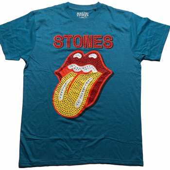 Merch The Rolling Stones: The Rolling Stones Unisex T-shirt: Dia Tongue (diamante) (small) S