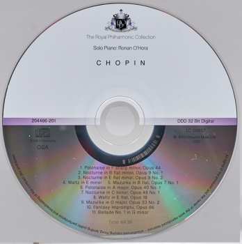 CD Frédéric Chopin: Chopin. Works Solo For Piano Including: Polonaise In F Sharp Minor, Opus 44, Waltz In E Minor, Nocturne In C Minor, Opus 48 No. 1, Mazurka In D Major, Opus 33 No. 2.
