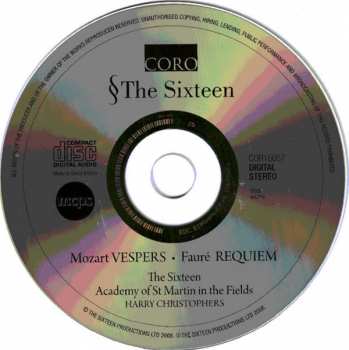 CD Wolfgang Amadeus Mozart: Vespers • Requiem