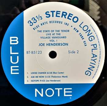 LP Joe Henderson: The State Of The Tenor (Live At The Village Vanguard Volume 1)