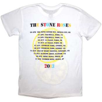 Merch The Stone Roses: The Stone Roses Unisex T-shirt: Tour 2013 (white) (back Print) (small) S