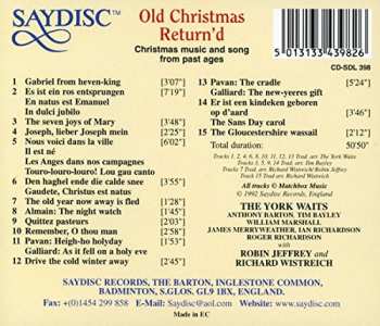 CD The York Waits: Old Christmas Return'd – Christmas Music And Song From Past Ages