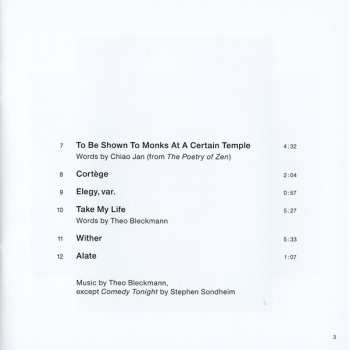 CD Theo Bleckmann: Elegy