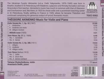 CD Théodore Akimenko: Music for violin and piano