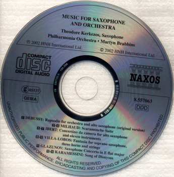 CD Philharmonia Orchestra: Music For Saxophone And Orchestra