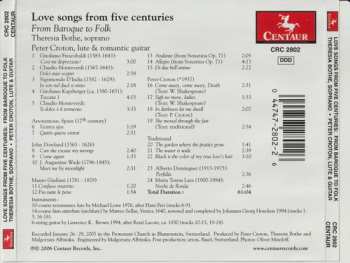 CD Peter Croton: Love Songs From Five Centuries (From Baroque To Folk)