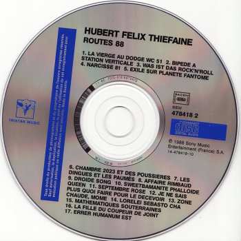 CD Hubert Félix Thiéfaine: Routes 88