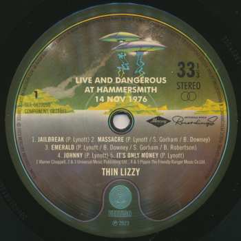 2LP Thin Lizzy: Live And Dangerous At Hammersmith 14 Nov 1976 LTD