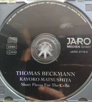 CD Thomas Beckmann: Short Pieces For The Cello