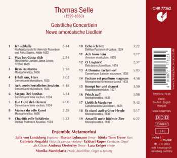 CD Thomas Selle: Geistliche Concertlein - Newe Amorösische Liedlein