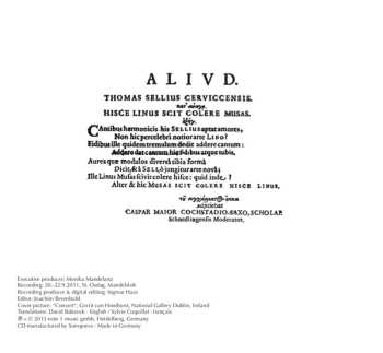 CD Thomas Selle: Geistliche Concertlein - Newe Amorösische Liedlein