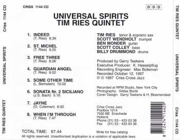 CD Tim Ries Quintet: Universal Spirits