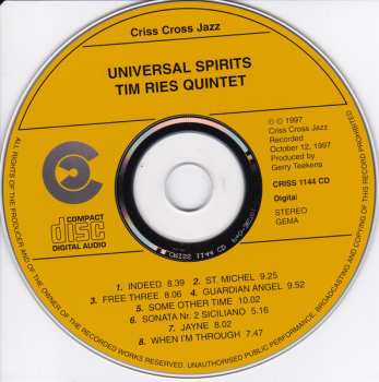CD Tim Ries Quintet: Universal Spirits