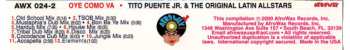 CD Tito Puente: Oye Como Va (The Milennium Remixes)