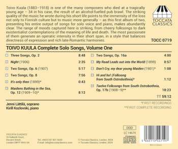 CD Toivo Kuula: Complete Solo Songs, Volume One