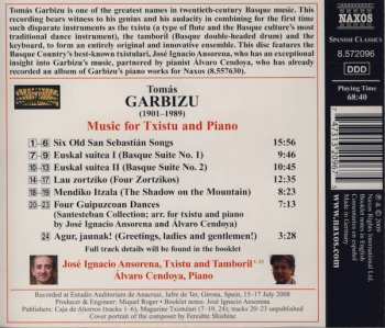 CD Álvaro Cendoya: Music For Txistu And Piano / Six Old San Sebastián Songs / Basque Suites / Four Zortzikos