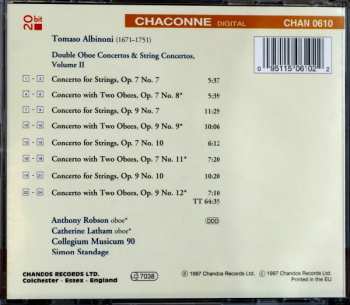 CD Tomaso Albinoni: Double Oboe Concertos & String Concertos - Volume II