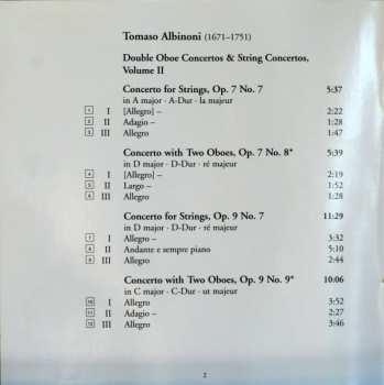 CD Tomaso Albinoni: Double Oboe Concertos & String Concertos - Volume II