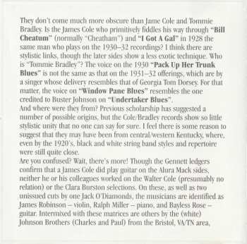 CD Tommie Bradley: The Tommie Bradley - James Cole Groups 1928-32 (Complete Recorded Works In Chronological Order)