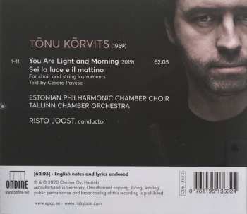CD Estonian Philharmonic Chamber Choir: You Are Light And Morning = Sei La Luce E Il Mattino