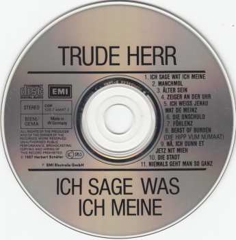 CD Trude Herr: Ich Sage Was Ich Meine