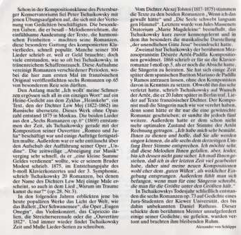 CD Pyotr Ilyich Tchaikovsky: Lieder 