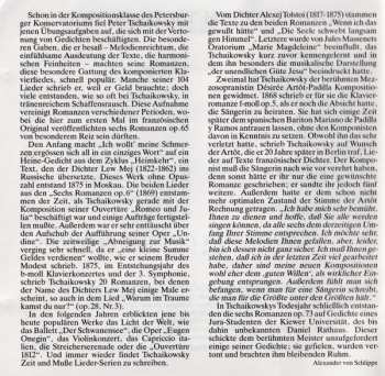 CD Pyotr Ilyich Tchaikovsky: Lieder 