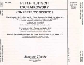 CD Pyotr Ilyich Tchaikovsky: Klavierkonzert Nr. 1 = Piano Concerto No. 1 / Romeo Und Julia = Romeo And Juliet / Finale 5. Symphonie = Finale Symphony No. 5