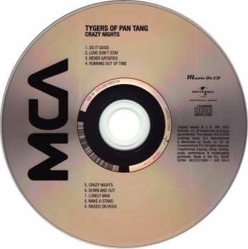 CD Tygers Of Pan Tang: Crazy Nights