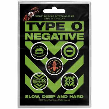 Merch Type O Negative: Kitűző készlet Slow, Deep & Hard