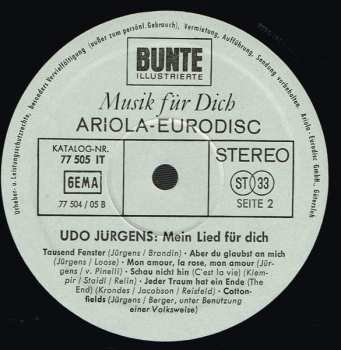 LP Udo Jürgens: Mein Lied Für Dich