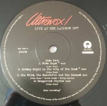 LP Ultravox: Live At The Rainbow 1977
