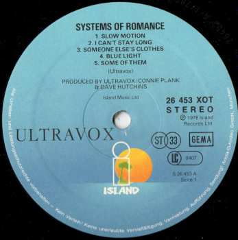 LP Ultravox: Systems Of Romance