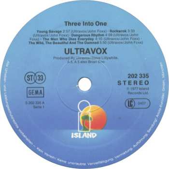 LP Ultravox: Three Into One