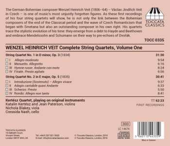 CD Václav Jindřich Veit: Complete String Quartets, Volume One