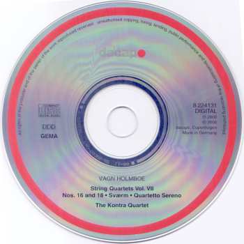 CD Vagn Holmboe: String Quartets, Vol. VII: Nos. 16 And 18, Sværm And Quartetto Sereno