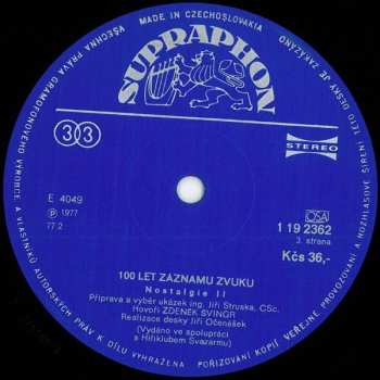 2LP/Dobozkészlet Various: 100 Let Záznamu Zvuku = 100 Years Of Recorded Sound 1877-1977