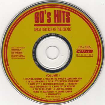 CD Various: 60's Hits: Great Records Of The Decade - Volume 1
